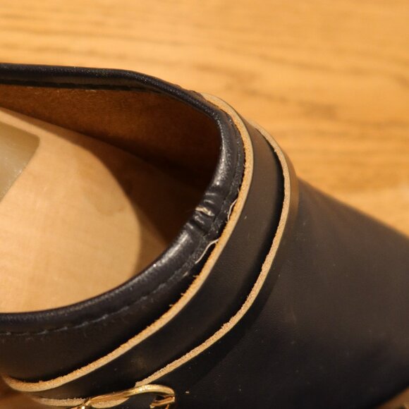 OLOF Daughters of SWEDEN CLOGS wooden heel authentic 38 leather buckle classic - Picture 10 of 10